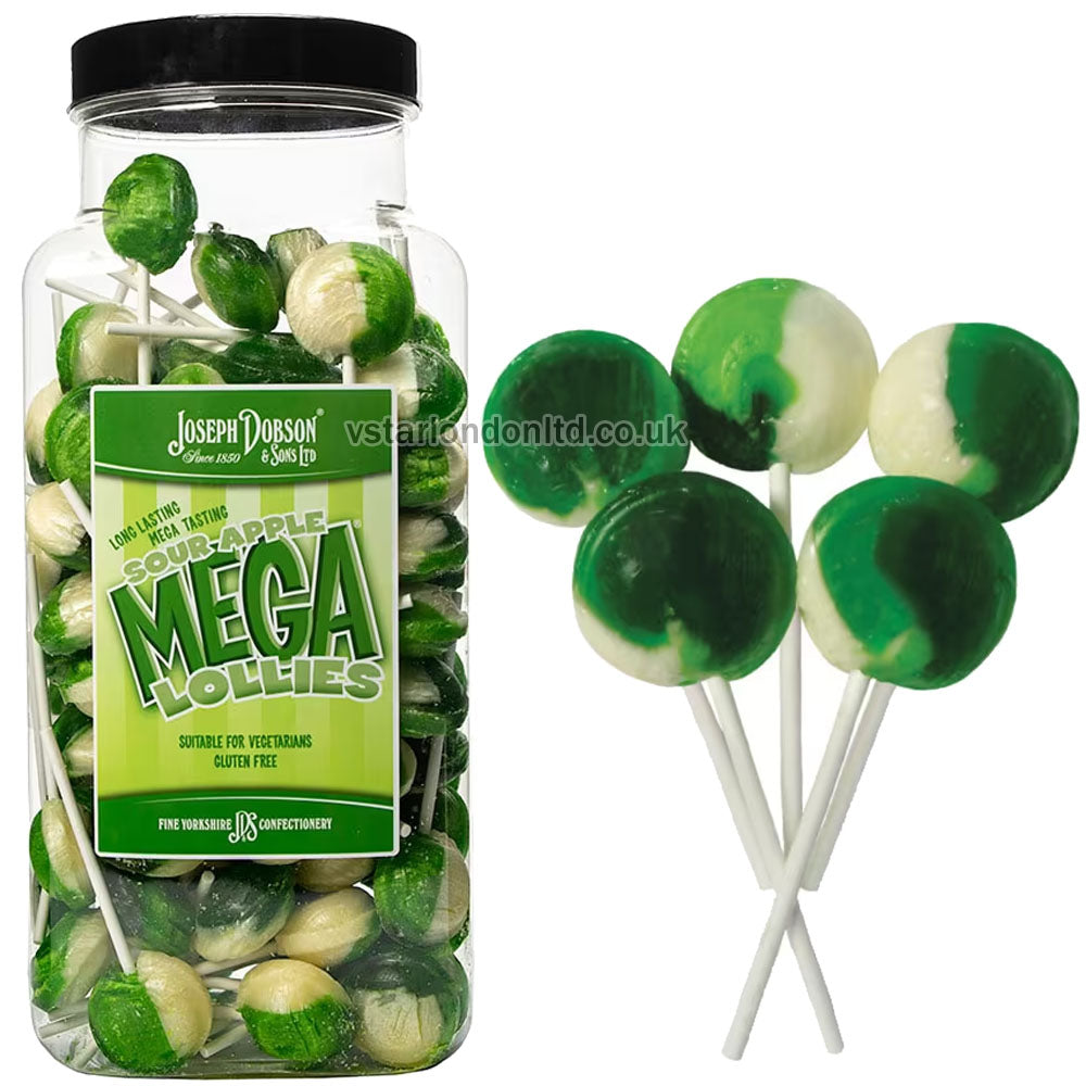 Joseph Dobson & Sons Mega Lollies Jar – Assorted Flavours & Sizes