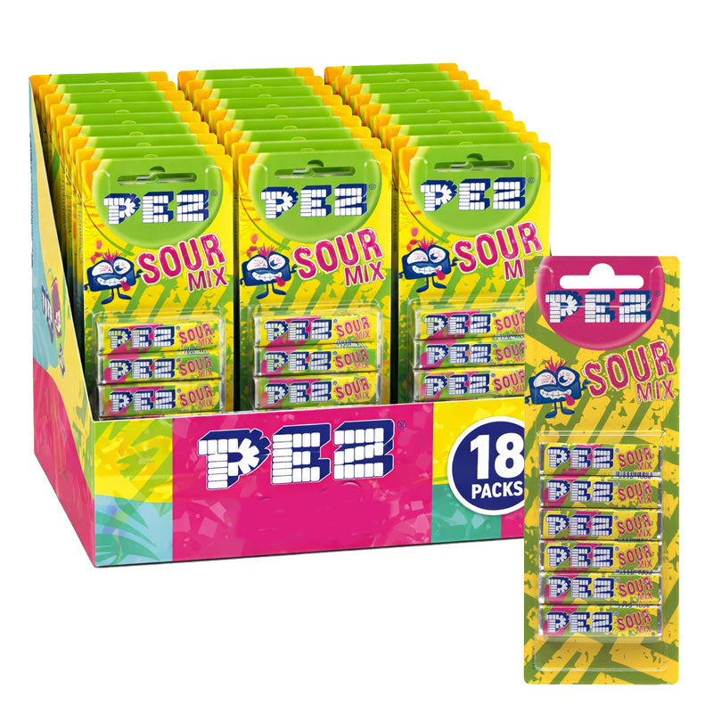 PEZ Candy Refills Mixed Flavours 51g 6 & 8 refill Assorted Sweets Collection (Box of 18 packs)