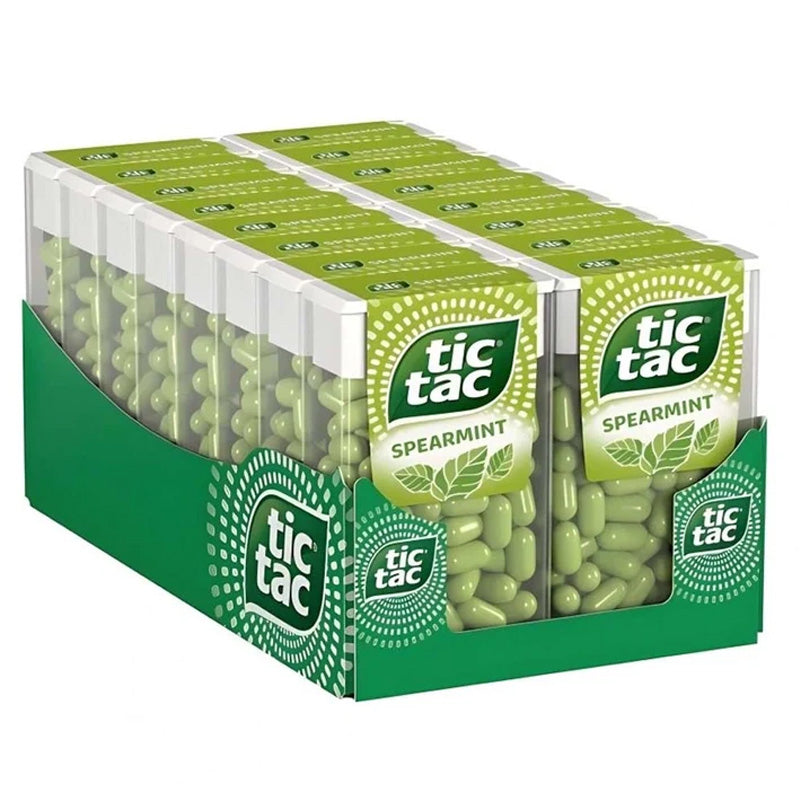 Tic Tac Spearmint Mints 18g x 24 Packs – Refreshing Spearmint Sweets