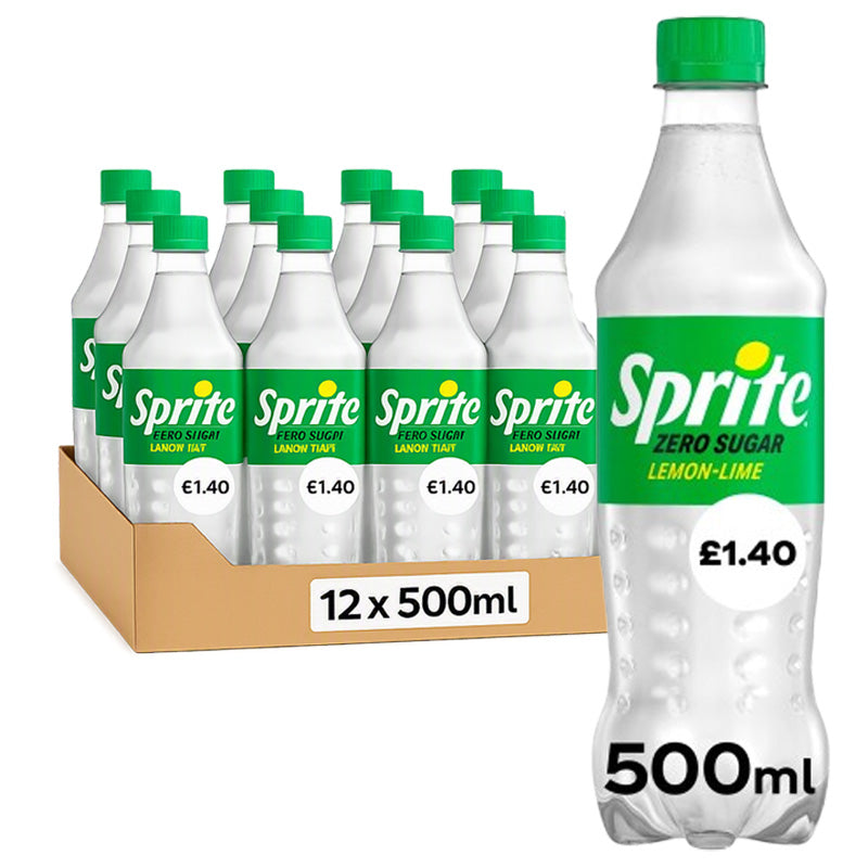 Sprite Zero Sugar Lemon Lime 500ml PMP Bottles Soft Drink (Box of 12 Bottles)