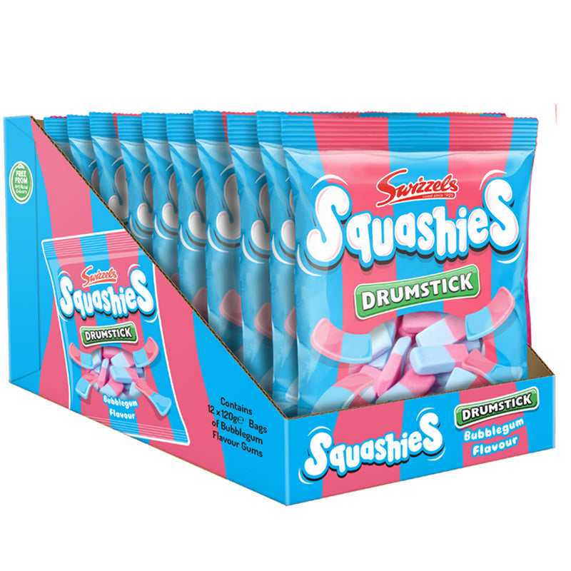 Swizzels Drumstick Squashies Bubblegum Flavour 120g PMP (Box of 12 Packs)