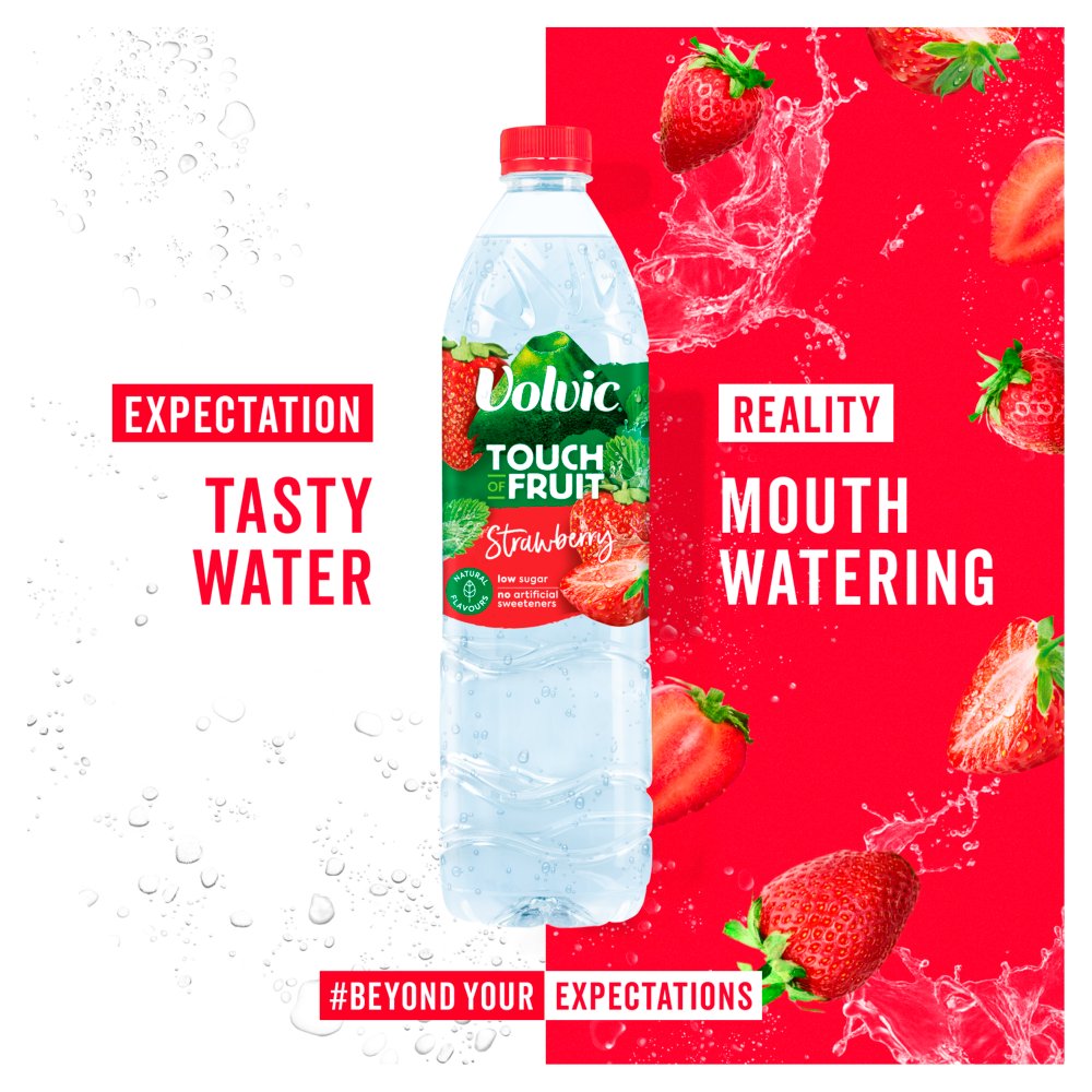 Volvic Touch of Fruit Low Sugar Strawberry Natural Flavoured Water 12 x 500ml