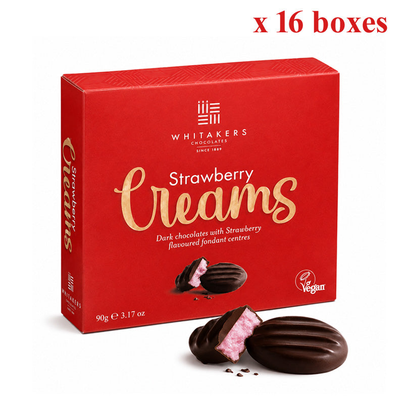 Whitakers Dark Chocolate Coffee Peppermint Orange Strawberry Creams 90g (Box of 8 & 16 Boxes)