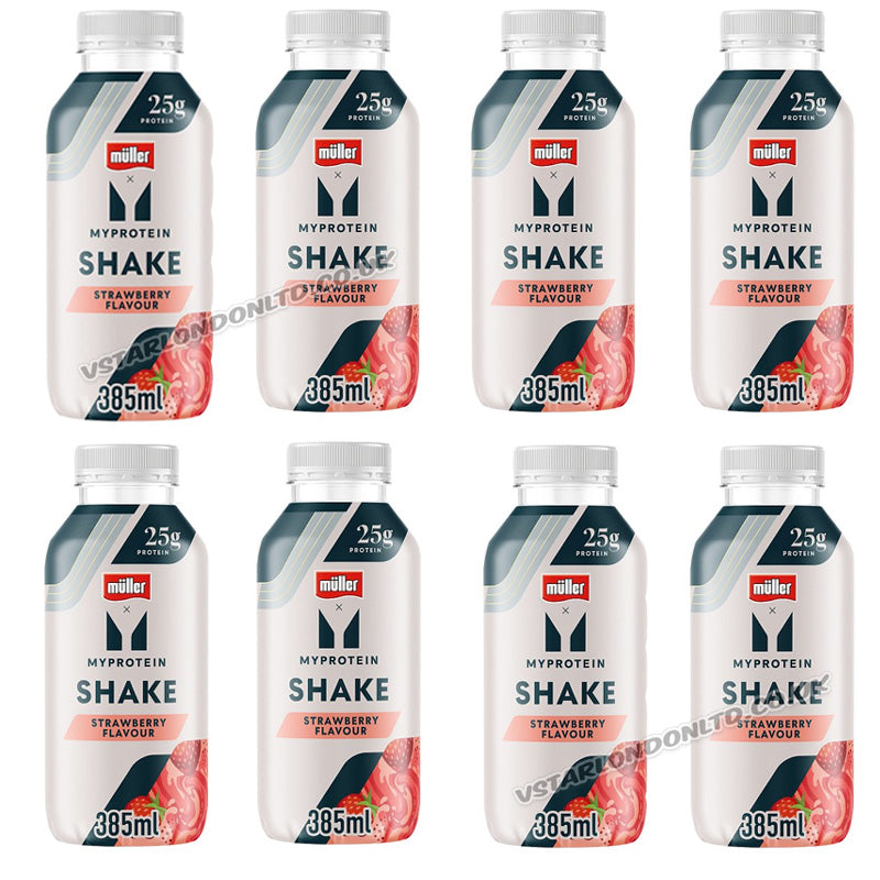 Muller Myprotein High Protein Shake Chocolate Strawberry 385ml (Box of 8 Bottles)