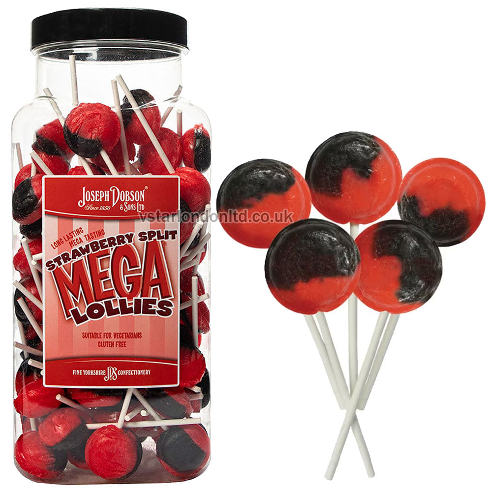 Joseph Dobson & Sons Mega Lollies Jar – Assorted Flavours & Sizes