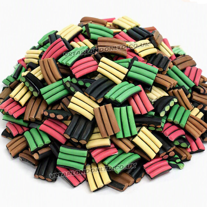 Finnish Liquorice Stripe Random Mix Strawberry Banana Apple Chocolate (1kg - 4kg)