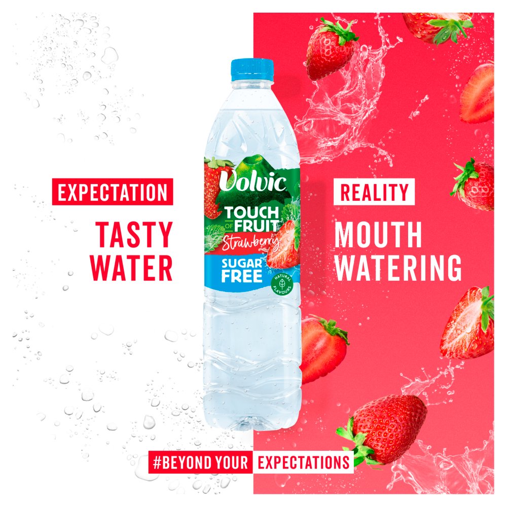 Volvic Touch of Fruit Sugar Free Strawberry Natural Flavoured Water 12 x 500ml