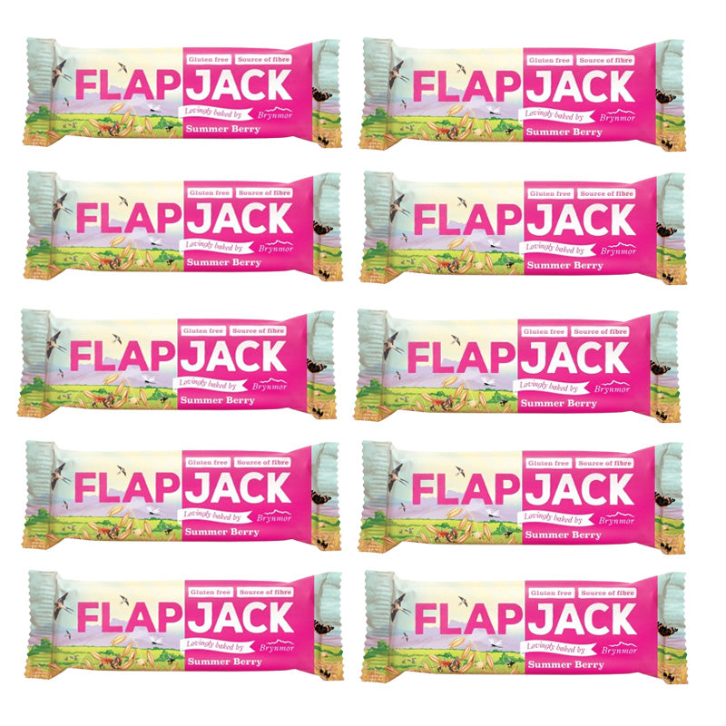 Brynmor Flap Jack Bars 80g Chocolate Caramel Fudge Summer Berry (10 & 20 Bars) Gluten Free