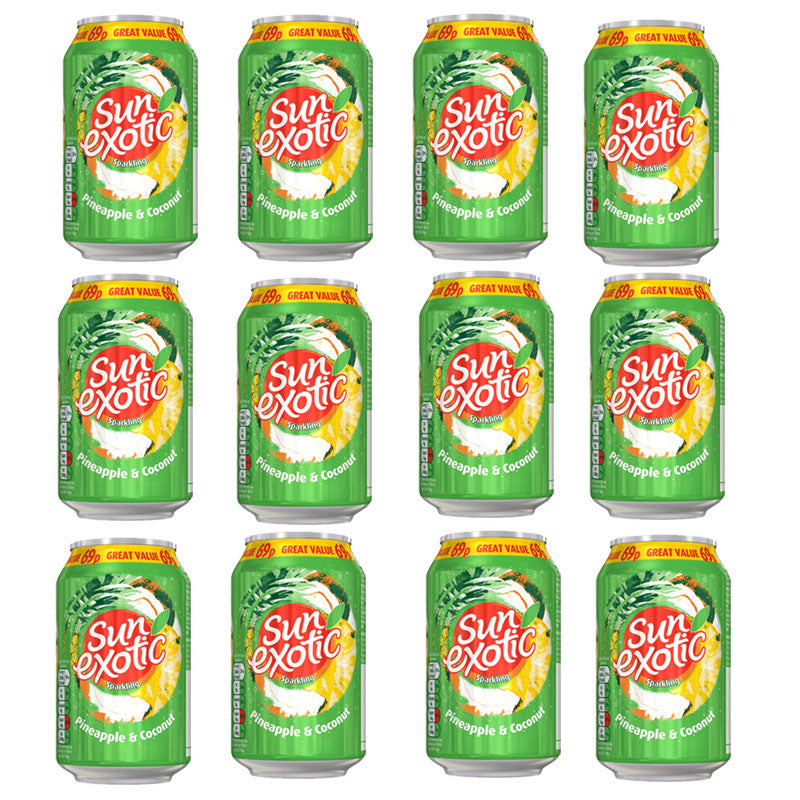 Sun Exotic Sparkling Pineapple Coconut Drink 330ml (12 & 24 Cans)