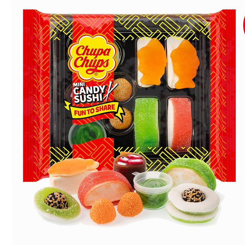 Chupa Chups Mini Candy Sushi Tray Fruit Flavour Sweets 100g x 12 Packs