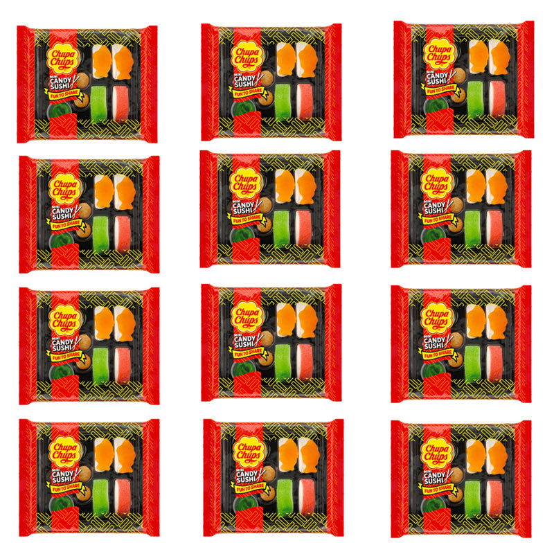 Chupa Chups Mini Candy Sushi Tray Fruit Flavour Sweets 100g x 12 Packs