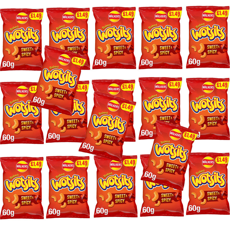 Walkers Wotsits Sweet & Spicy Crisps 60g PMP x 18 Packs