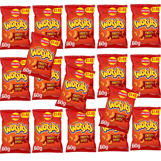 Walkers Wotsits Sweet & Spicy Crisps 60g PMP x 18 Packs