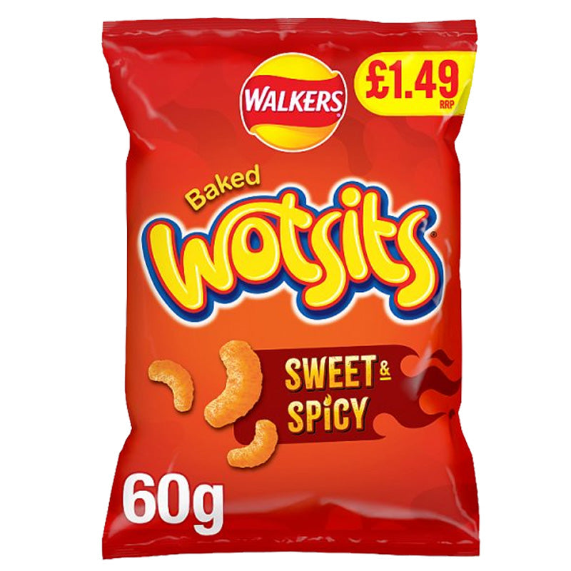 Walkers Wotsits Sweet & Spicy Crisps 60g PMP x 18 Packs