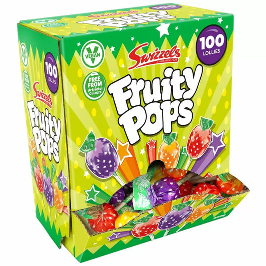 Swizzels Fruity Pops Sweets - 100 x 8g Lollipops