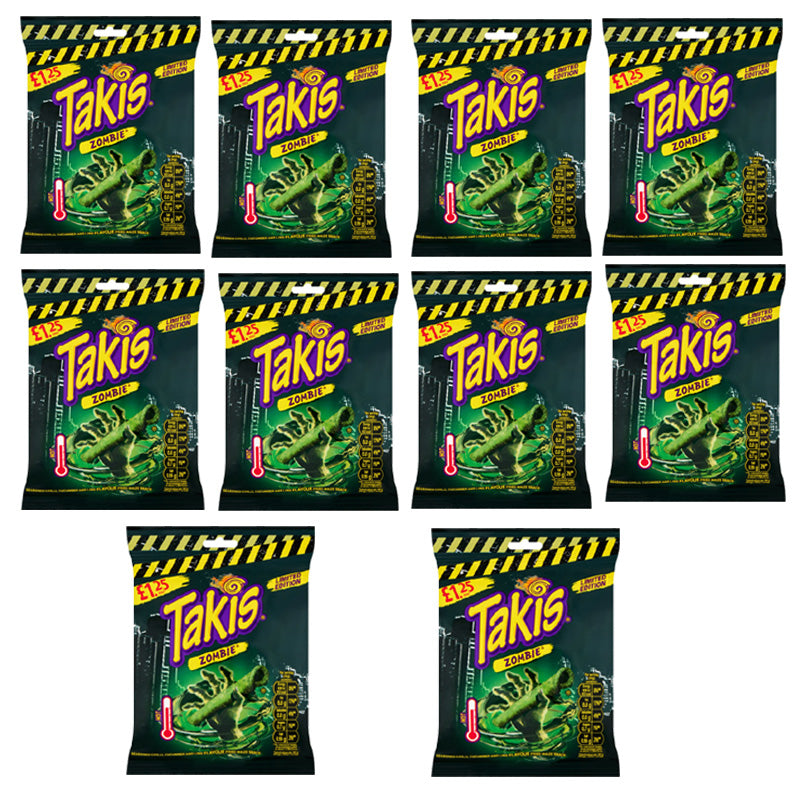 Takis Zombie Habanero Cucumber & Lime Flavour Corn Snack 55g PMP Pack (10 & 21 Packs)