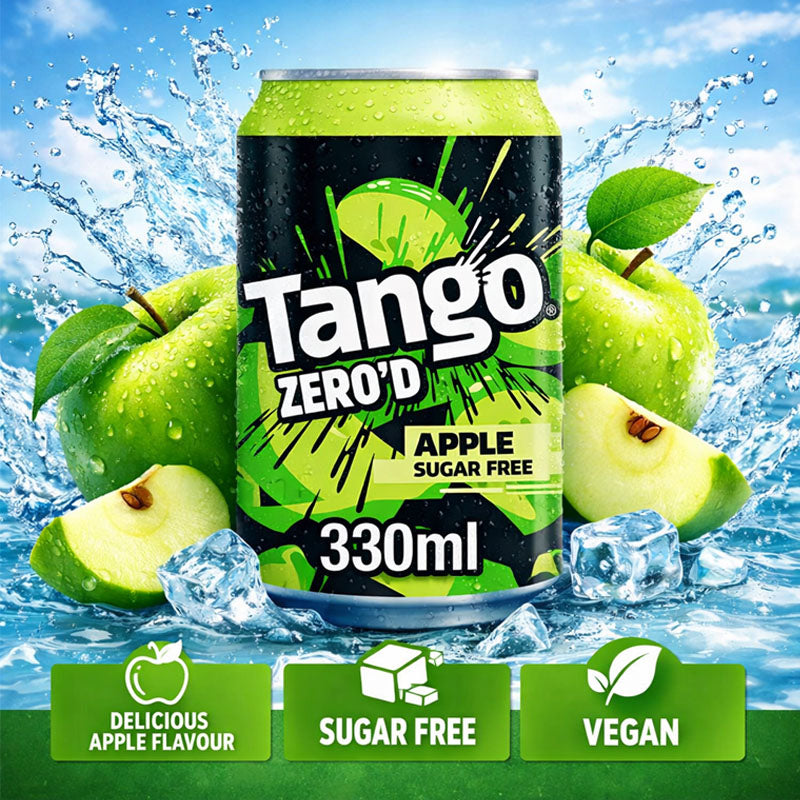 Tango Zero'd Apple Sugar Free Drink (12 & 24 Cans)