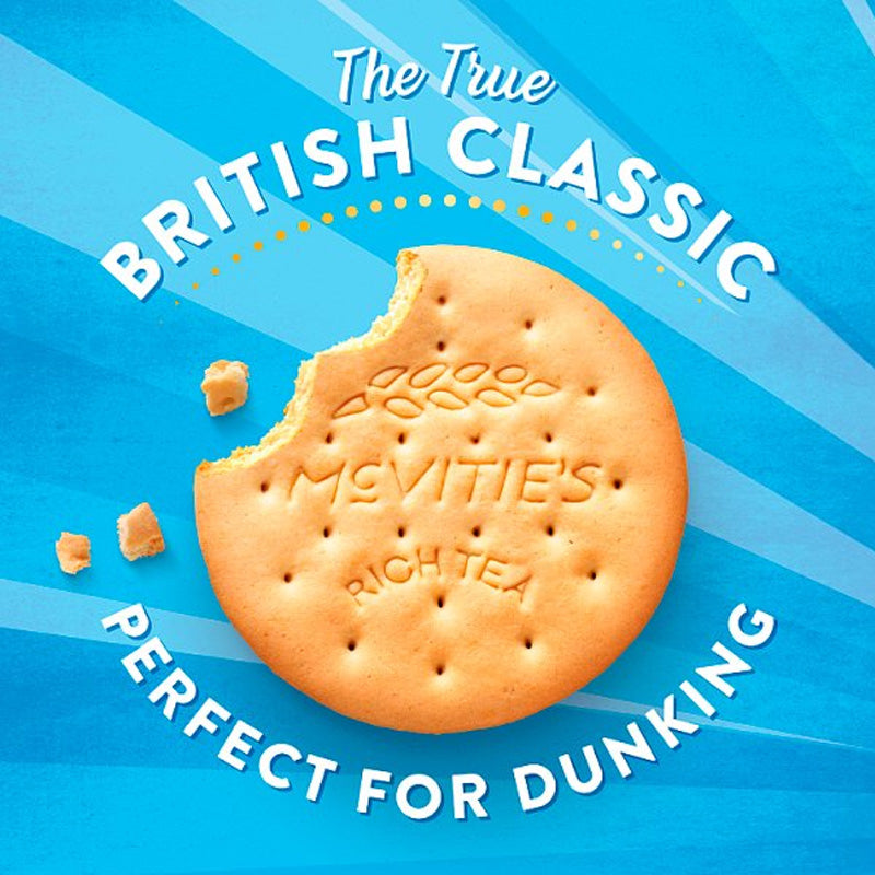 McVitie's Rich Tea Classic Biscuits 300g PMP Tea Biscuits Crunchy Cookies (Box of 12 Packs)
