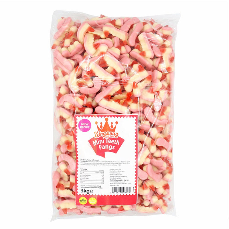 Kingsway Mini Teeth Fangs Jelly Sweets 1kg – 3kg Halloween Candy