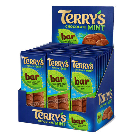 Terry's Milk Chocolate Mint Bar 90g x 20 Packs – Natural Mint Flavour