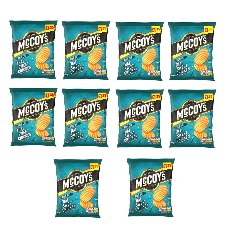 McCoy’s 65g PMP Crisps Mixed Bold Ridge Cut Flavours Snack (Box 10 & 20 Packs)