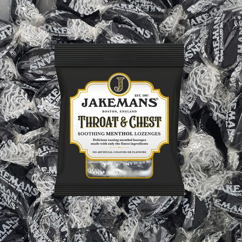 Jakemans Throat & Chest Soothing Menthol Lozenges 73g (Box of 12 Packs)