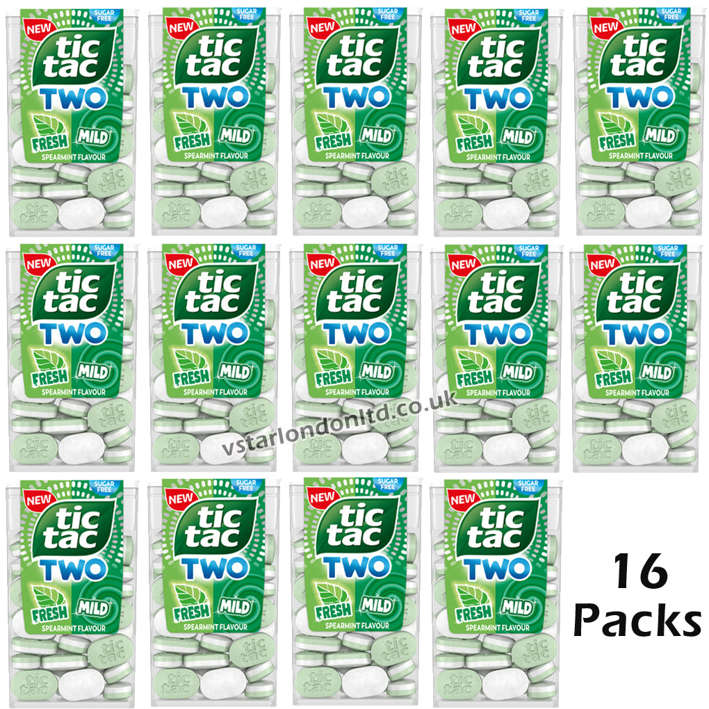 Tic Tac Two Variety Pack – Raspberry & Lemon, Spearmint, Strawberry & Lime (38g)