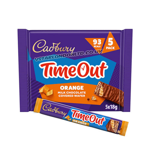 Cadbury Timeout Orange 5 Pack Multipack Wafers 90g (Box of 13 packs)