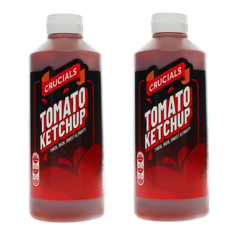 Crucials Tomato Ketchup Sauce 500ml – Rich & Fruity Classic Tomato Ketchup (Box of 2 Bottles)