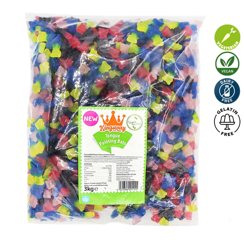 Kingsway Tongue Painter Bats Fruit & Bubblegum Flavour Gummy Sweets (1Kg - 3Kg)