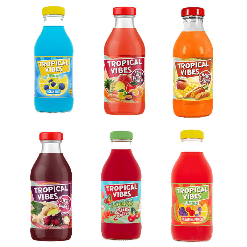 Tropical Vibes Mixed Flavours Soft Drinks Bundle 300ml (Box of 15 Bottles)