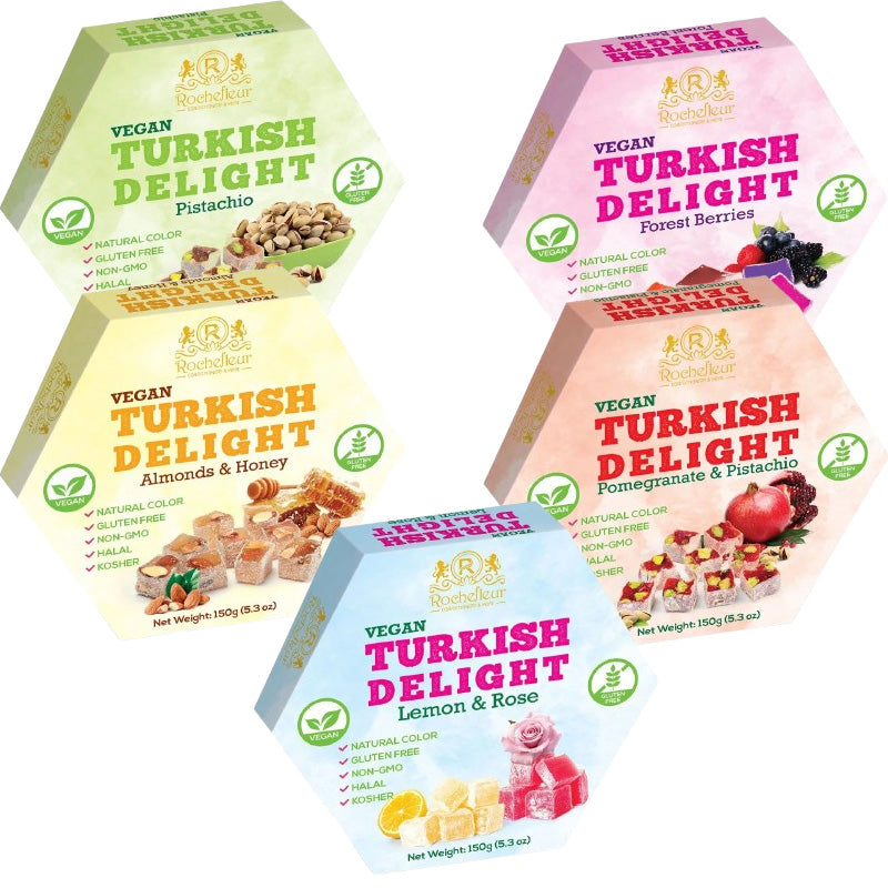 Rochefleur Turkish Delight 150g – 4 & 8 Boxes | Assorted Flavours