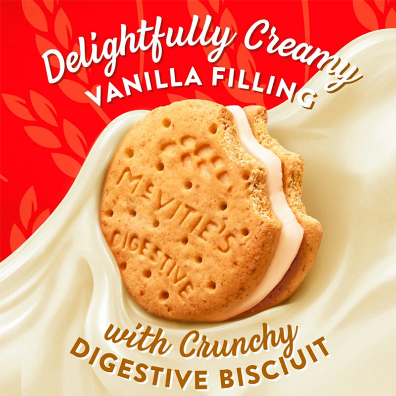 McVitie's Digestives Creams Vanilla Biscuits 168g Cream Filled Biscuits (Box of 6 Biscuits)