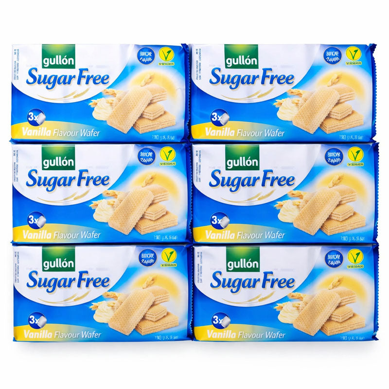Gullon Vanilla Wafer Sugar Free Biscuits 180g – Crispy Vanilla Cream Wafers (6 & 12 Packs)