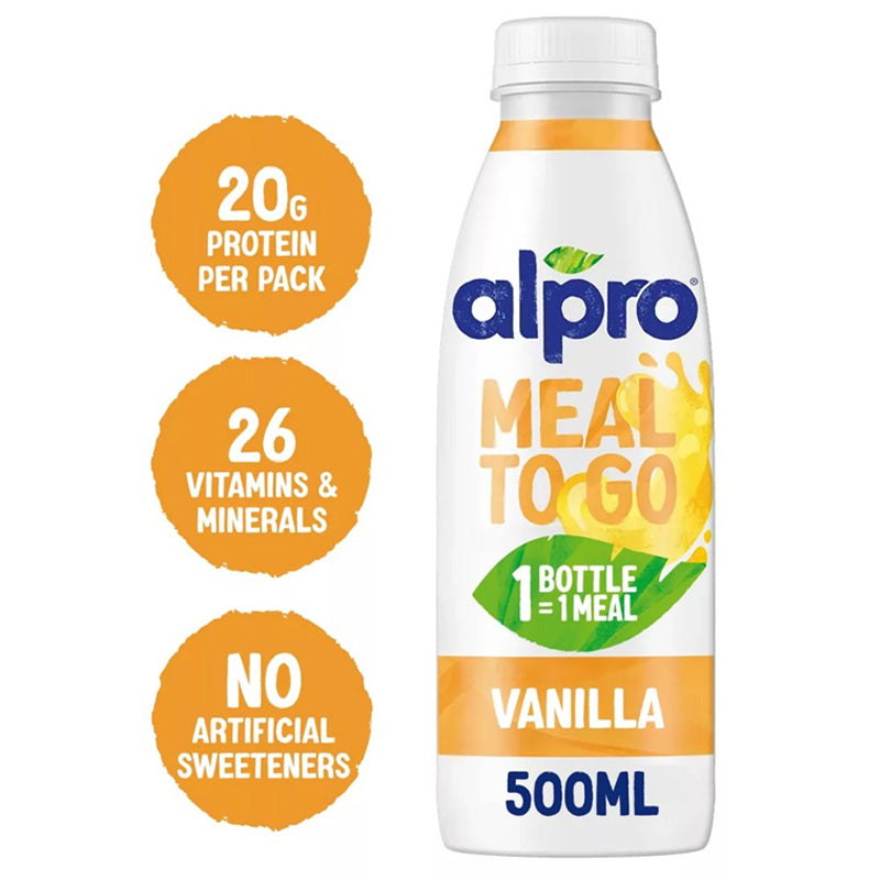 Alpro Meal To Go Drink 500ml Chocolate Banana & Vanilla Flavours (Box of 6 Bottles)