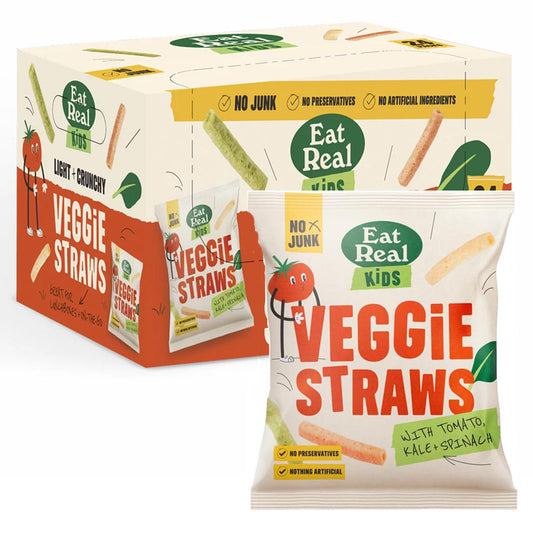 Eat Real Veggie Straws Kale Tomato & Spinach 20g (Box of 24)