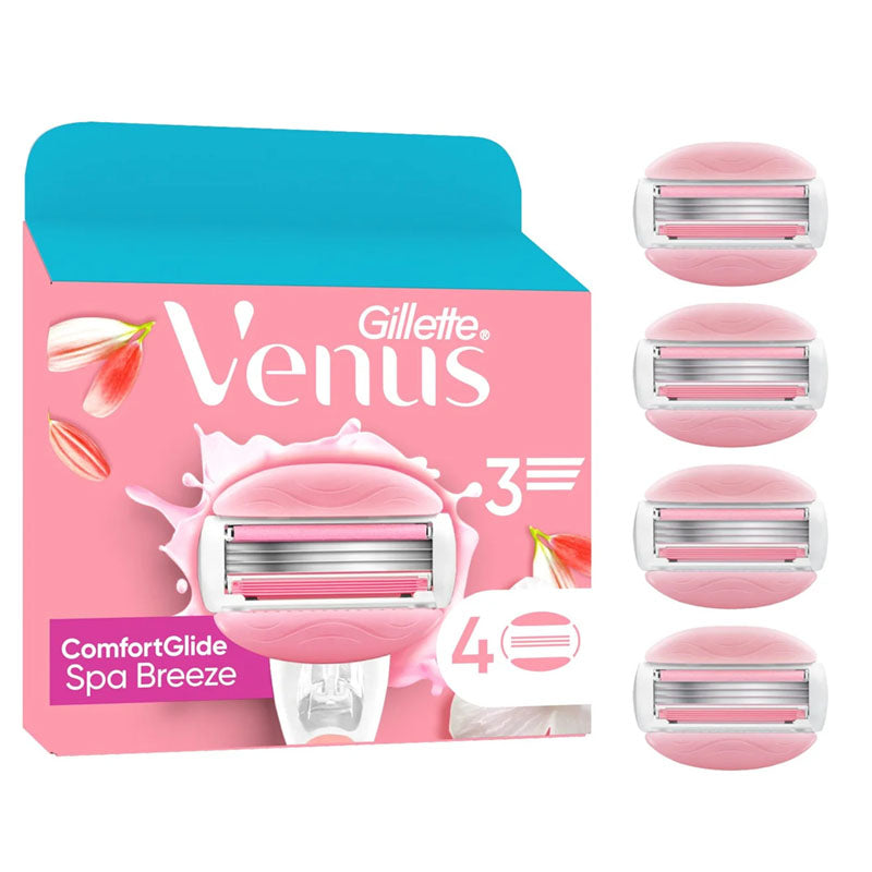 Gillette Venus Spa Breeze Blades 4 Pack | Women's Razor Blade Refills (Box of 2)