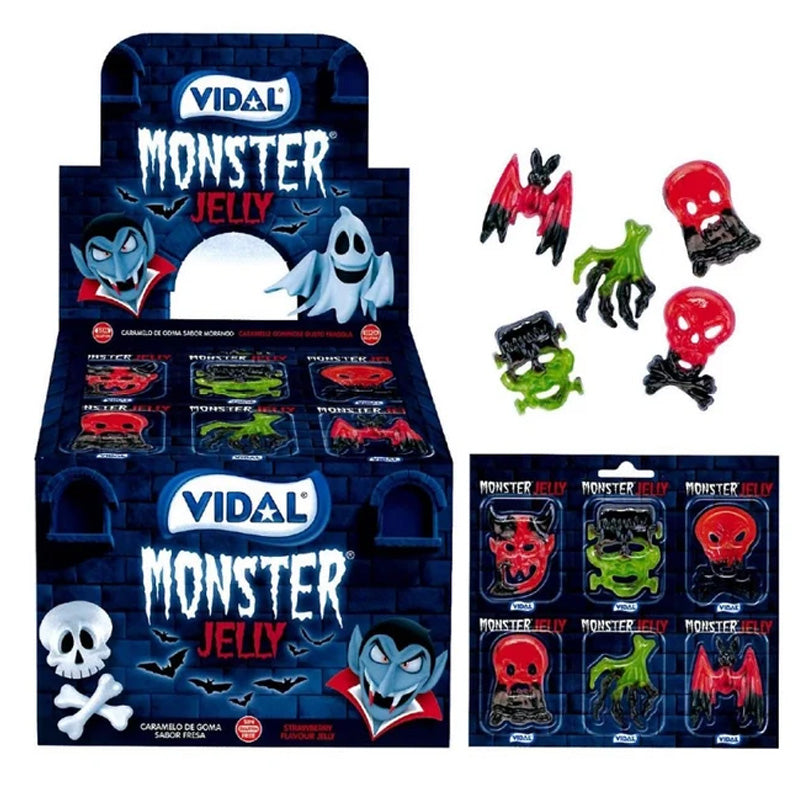 Vidal Monster Halloween Jelly Sweets 66 x 11g – Strawberry Flavour Monster Gummies
