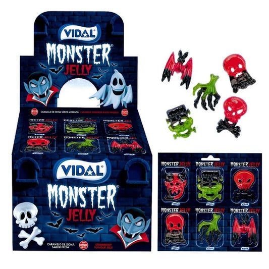 Vidal Monster Halloween Jelly Sweets 66 x 11g – Strawberry Flavour Monster Gummies