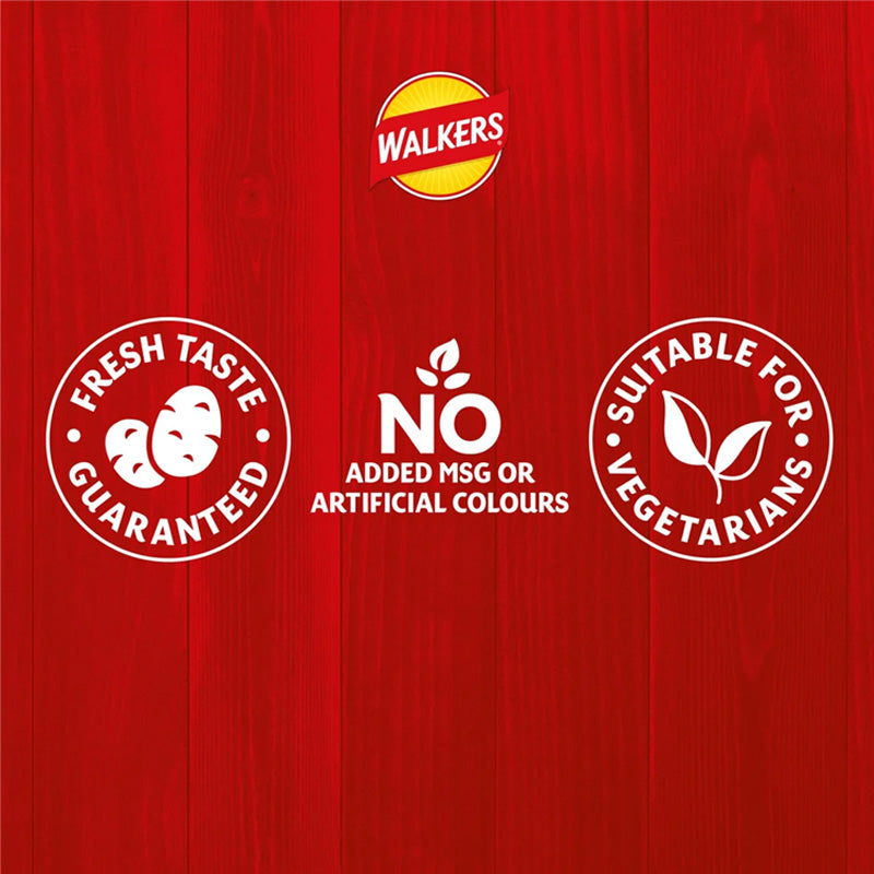 Walkers Roast Chicken Multipack Crisps 6 Mini Packs x 25g Savoury Potato Snacks (Box of 4 Packs)