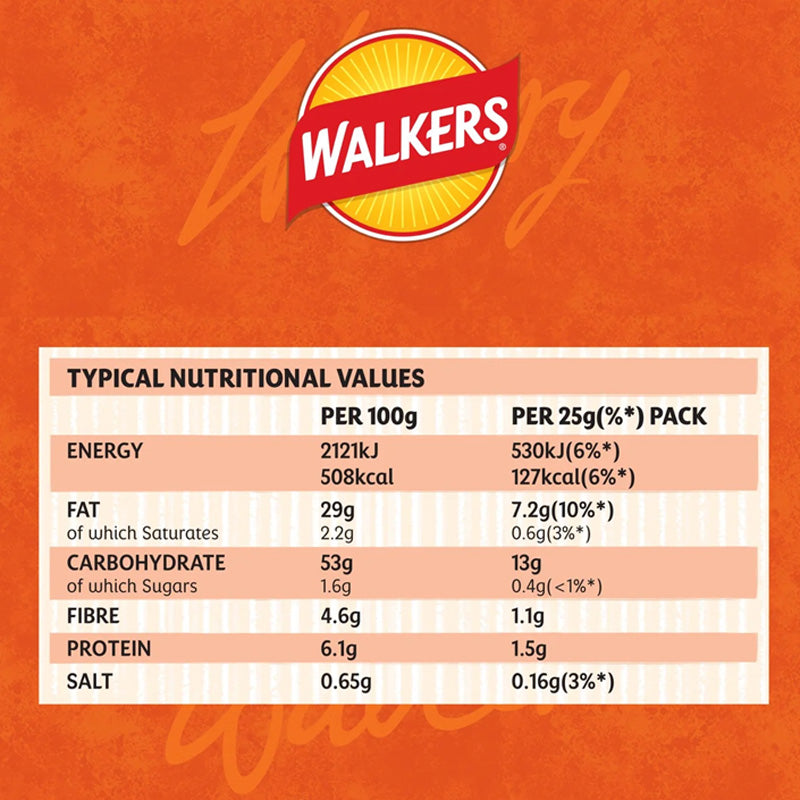 Walkers Roast Chicken Multipack Crisps 6 Mini Packs x 25g Savoury Potato Snacks (Box of 4 Packs)
