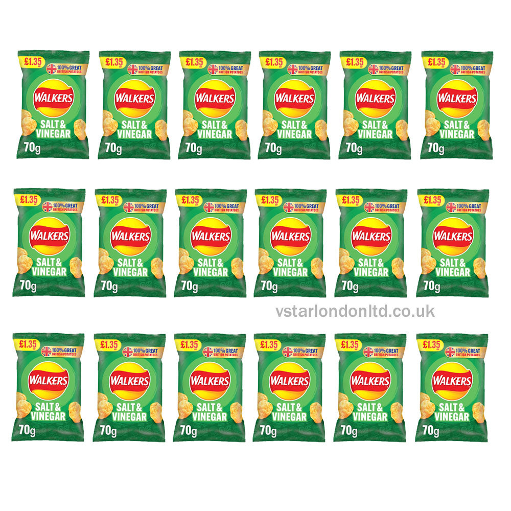 Walkers Salt & Vinegar Sharing Crisps 70g PMP