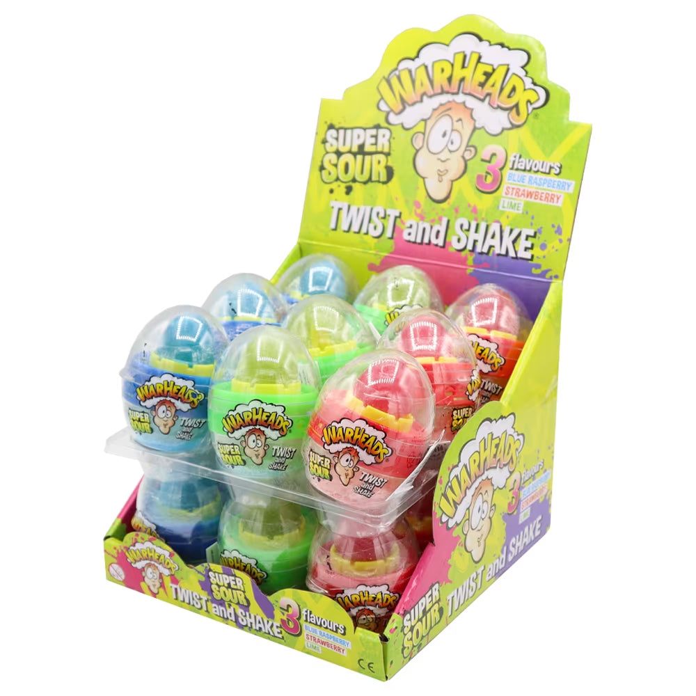 Warheads Super Sour Twist & Shake Eggo 18g(Pack of 18 Eggs)