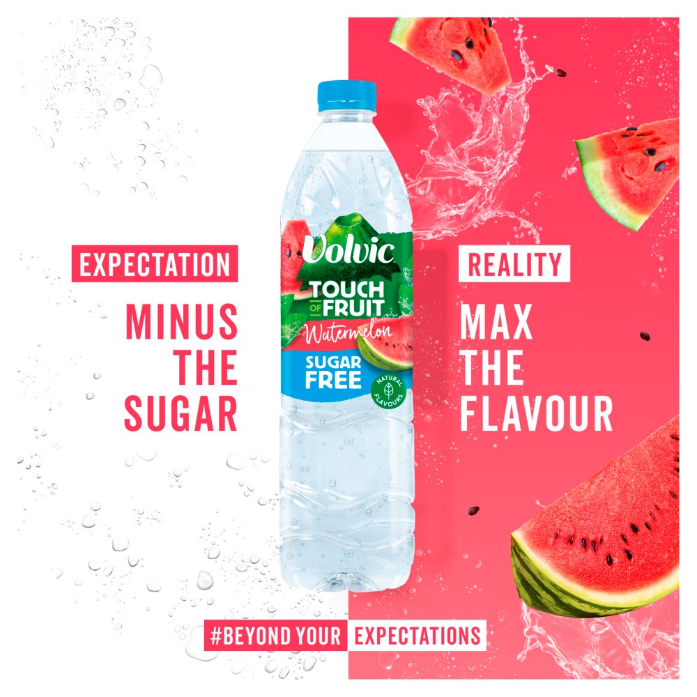 Volvic Touch of Fruit Sugar Free Watermelon Natural Flavoured Water 12 x 500ml
