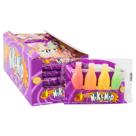 Nik L Nip Original Wax Bottles 18 Packs – 18 x 4 Bottles Fruity Candy