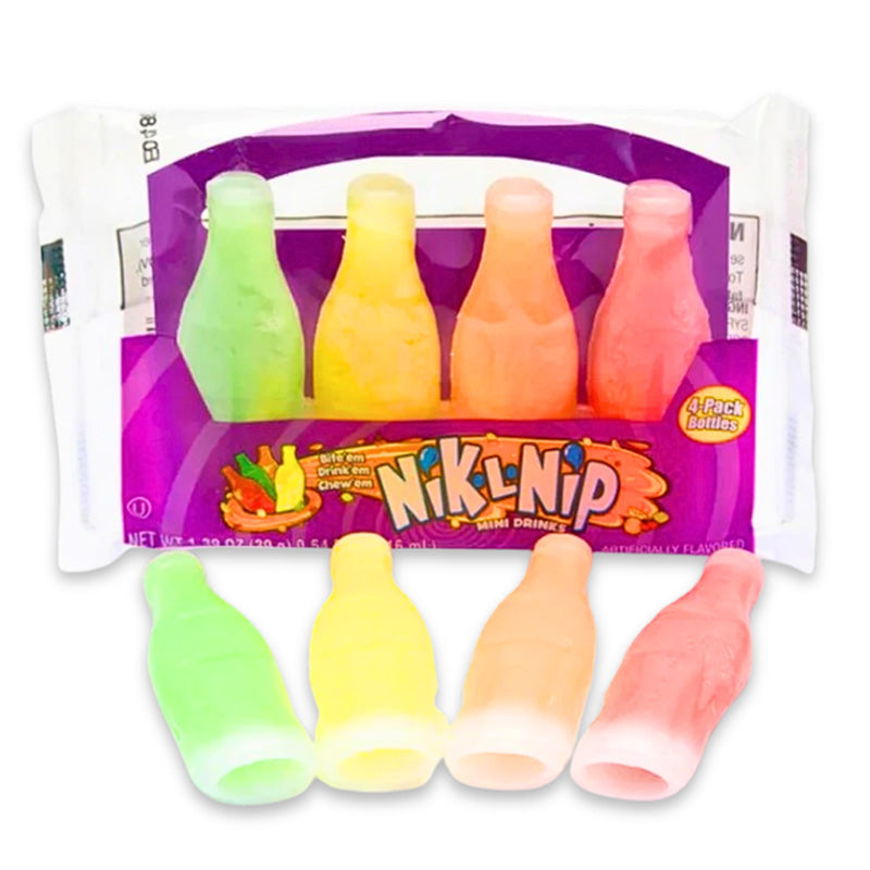 Nik L Nip Original Wax Bottles 18 Packs – 18 x 4 Bottles Fruity Candy