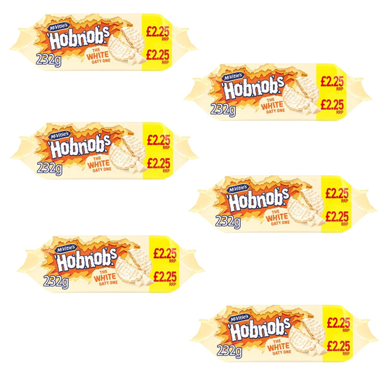 McVitie's White Hobnobs Biscuits 232g PMP packs (6 & 12 Packs)