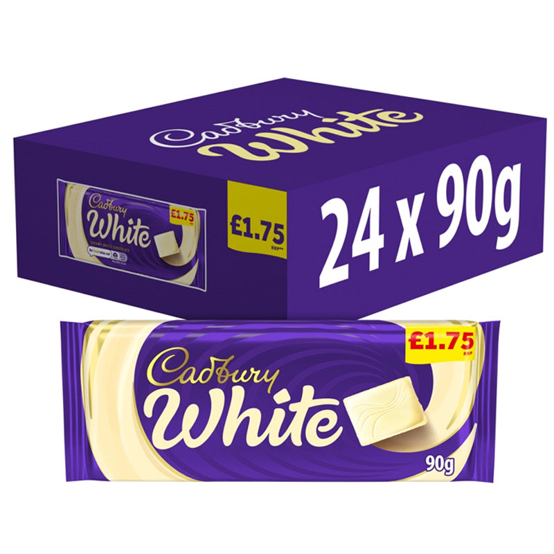Cadbury White Chocolate Bar 90g PMP (Box of 24)