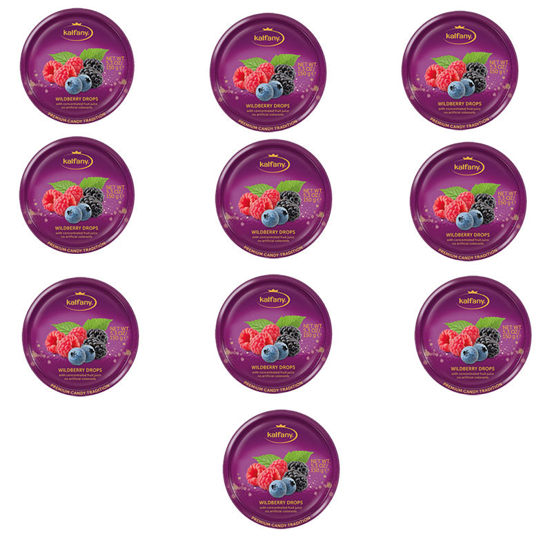 Kalfany Fruit Drops Tin 150g – Wildberry, Citrus, Assorted & Fruit Selection (5 & 10 Tins)
