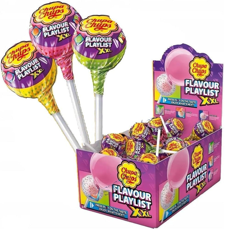 Chupa Chups Flavour Playlist XXL Lollipops 29g Assorted Flavours (Box of 25 Lollies)